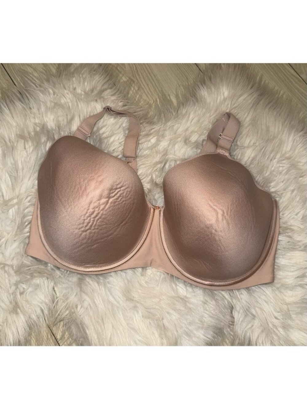 Chantelle 18J6 Comfort Chic Full Figure Bra Lined UW Womens 38DDDD Rose Beige